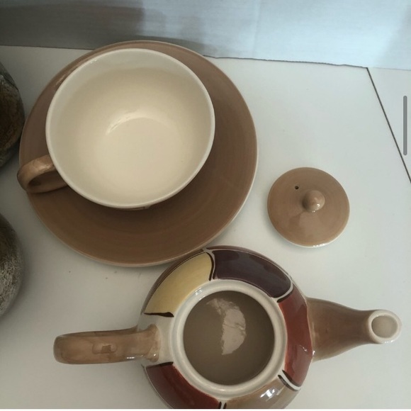 Canhome global ceramic tea 4 one hand painted set - Picture 5 of 16